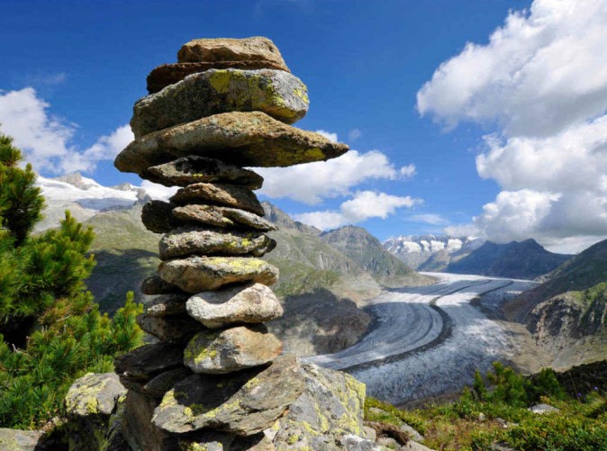 091_Aletschgletscher_Glueckssteine_AletschArena_Schoene Aussichten Touristik_(c) ChristianPerret